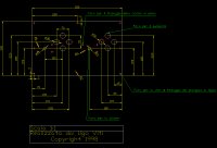 Da questo disegno, fatto con l'Auto CAD, potrete tranquillamente vedere tutte le misure dei vari fori che dovrete fare usando un trapano, con punte abbastanza grosse, in modo da creare gli alloggi della cloche e dei pulsanti